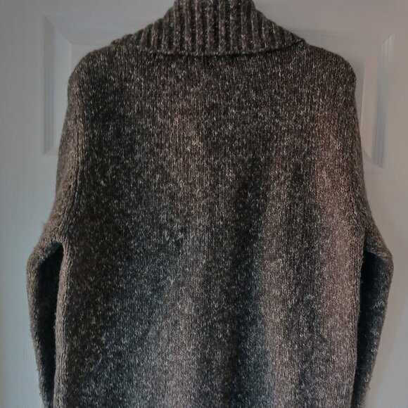LL Bean Wool Blend Button Up Turtle Neck Cardigan Sweater Fishermen Womens Small - Picture 2 of 7